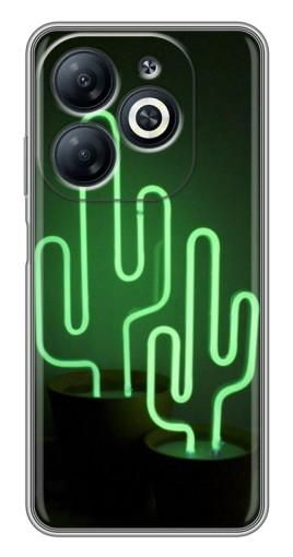 Чехол с картинкой "Неоновый кактус" для Infinix Smart 8
