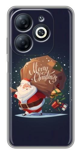 Чехол с картинкой "Санта с подарками" для Infinix Smart 8