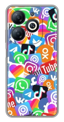 Чехол с принтом "Яркие иконки" для Infinix Smart 8
