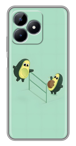 Чехол с принтом "Авокадо волейболисты " для Realme C51