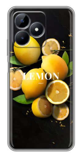 Чехол с картинкой "Лимон на черном" для Realme C51