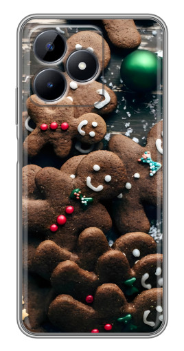 Чехол с картинкой "Новогодние человечки" для Realme C51