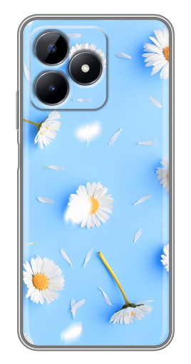 Силиконовый чехол с изображением "Ромашковый фон" для Realme C51