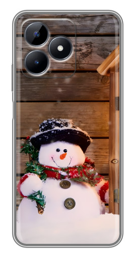 Чехол с печатью "Рождественский снеговик" для Realme C51