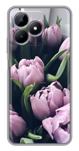 Силиконовый чехол с изображением "Сиреневые тюльпаны" для Realme C51