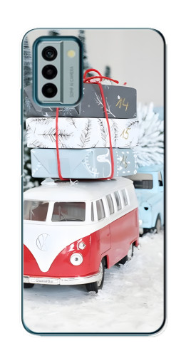 Силиконовый чехол с изображением "Автобус с подарками" для Nokia G22