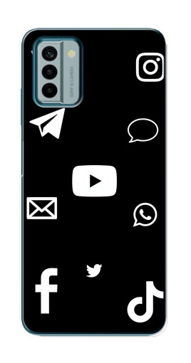 Чехол с картинкой "Белые иконки" для Nokia G22
