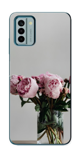 Чехол с картинкой "Пионы в вазе" для Nokia G22
