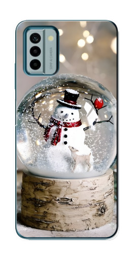 Чехол с печатью "Снеговик в шаре" для Nokia G22