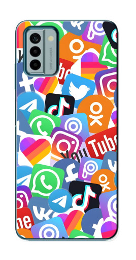 Чехол с печатью "Яркие иконки" для Nokia G22
