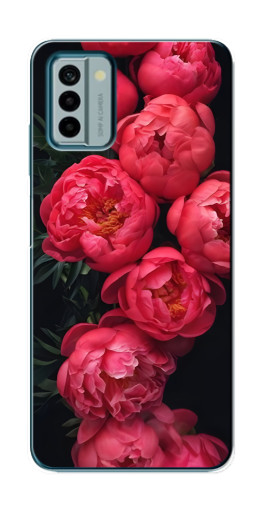 Силиконовый чехол с изображением "Яркие пионы" для Nokia G22