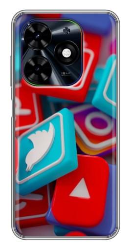 Силиконовый чехол с изображением "3Д эффект" для Tecno Spark Go 2024 (BG6)