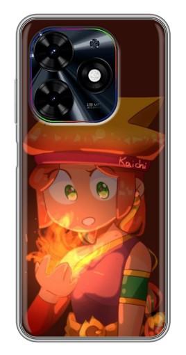 Чехол с печатью "Amber с огнем" для Tecno Spark Go 2024 (BG6)