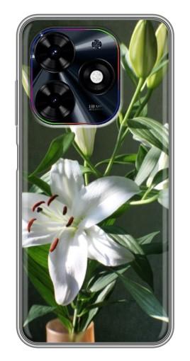 Силиконовый чехол с изображением "Белые лилии" для Tecno Spark Go 2024 (BG6)