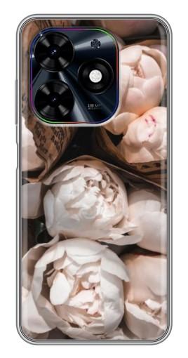 Силиконовый чехол с изображением "Букет пионов" для Tecno Spark Go 2024 (BG6)