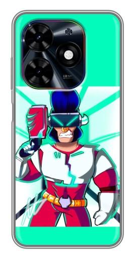 Чехол с печатью "Булл в очках" для Tecno Spark Go 2024 (BG6)