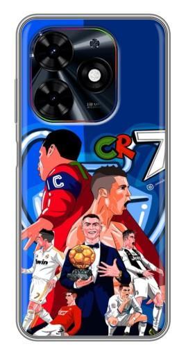 Силиконовый чехол с изображением "CR7" для Tecno Spark Go 2024 (BG6)