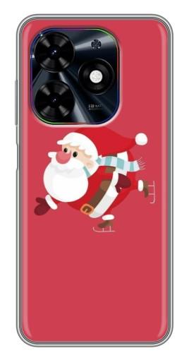 Силиконовый чехол с изображением "Дед Мороз на коньках" для Tecno Spark Go 2024 (BG6)
