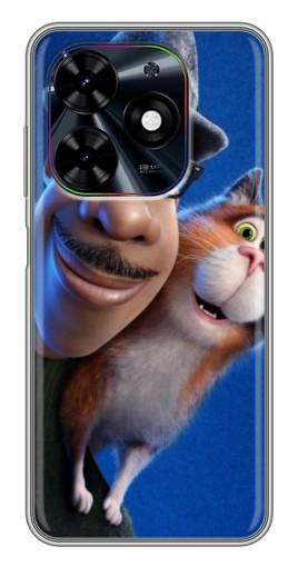 Силиконовый чехол с изображением "Джо и кот" для Tecno Spark Go 2024 (BG6)
