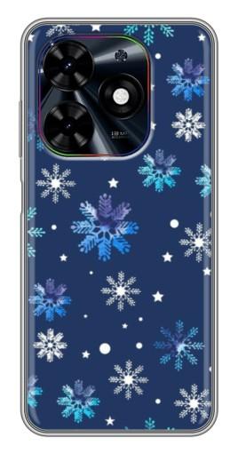 Чехол с картинкой "Фон с снежинками" для Tecno Spark Go 2024 (BG6)