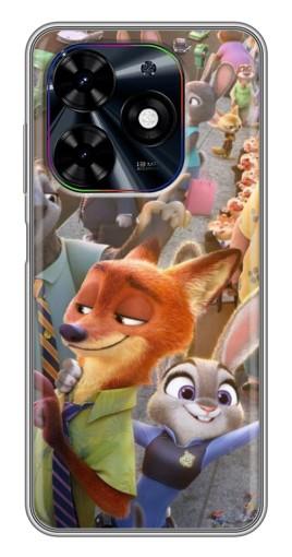 Силиконовый чехол с изображением "Герои Зверополис" для Tecno Spark Go 2024 (BG6)