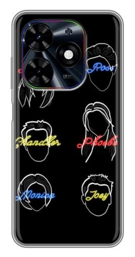 Силиконовый чехол с изображением "Имена Друзей" для Tecno Spark Go 2024 (BG6)
