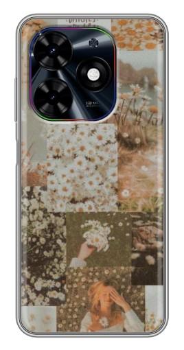 Чехол с картинкой "Коллаж ромашек " для Tecno Spark Go 2024 (BG6)