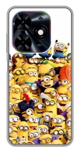 Силиконовый чехол с изображением "Куча миньонов" для Tecno Spark Go 2024 (BG6)
