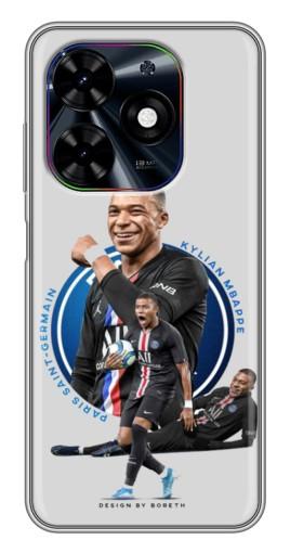 Силиконовый чехол с изображением "Kylian Mbappe" для Tecno Spark Go 2024 (BG6)