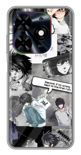 Чехол с принтом "L - Death note" для Tecno Spark Go 2024 (BG6)