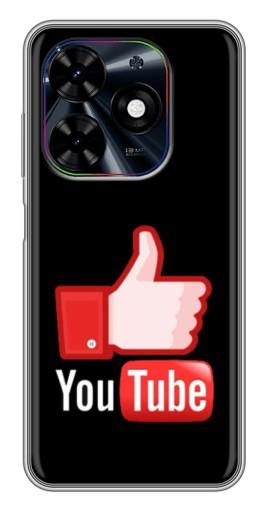 Чехол с печатью "Лайк YouTube" для Tecno Spark Go 2024 (BG6)