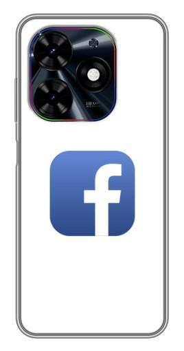 Силиконовый чехол с изображением "Лого Фейсбук" для Tecno Spark Go 2024 (BG6)