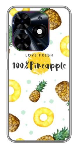 Силиконовый чехол с изображением "Любовь к ананасам" для Tecno Spark Go 2024 (BG6)