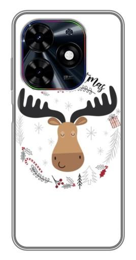 Чехол с печатью "Новогодний олень" для Tecno Spark Go 2024 (BG6)