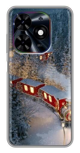 Силиконовый чехол с изображением "Новогодний поезд" для Tecno Spark Go 2024 (BG6)