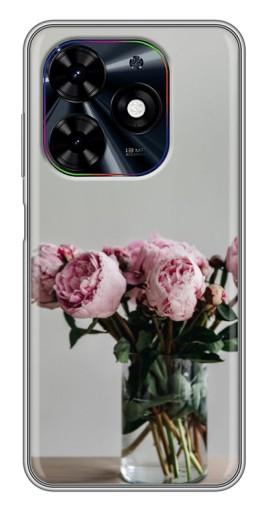 Чехол с печатью "Пионы в вазе" для Tecno Spark Go 2024 (BG6)