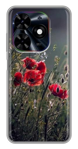 Силиконовый чехол с изображением "Поле цветов" для Tecno Spark Go 2024 (BG6)