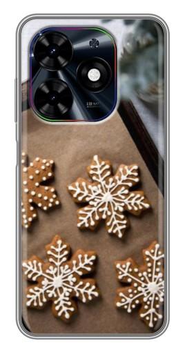 Силиконовый чехол с изображением "Пряничные снежинки" для Tecno Spark Go 2024 (BG6)