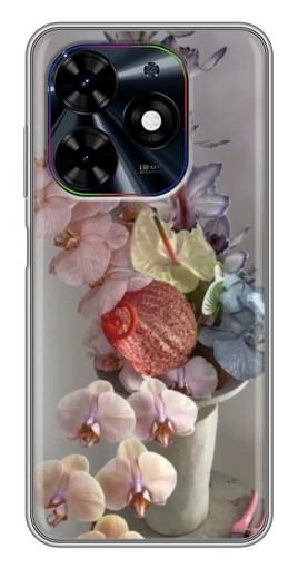 Силиконовый чехол с изображением "Разноцветные орхидеи" для Tecno Spark Go 2024 (BG6)