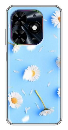 Силиконовый чехол с изображением "Ромашковый фон" для Tecno Spark Go 2024 (BG6)