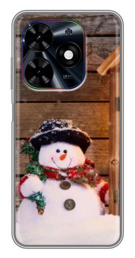 Чехол с печатью "Рождественский снеговик" для Tecno Spark Go 2024 (BG6)