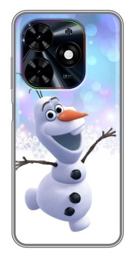 Силиконовый чехол с изображением "Снеговик Олаф" для Tecno Spark Go 2024 (BG6)