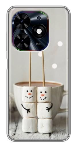 Чехол с картинкой "Снеговики из зефира" для Tecno Spark Go 2024 (BG6)