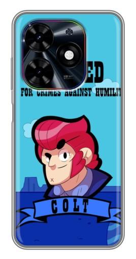 Силиконовый чехол с изображением "WANTED COLT" для Tecno Spark Go 2024 (BG6)