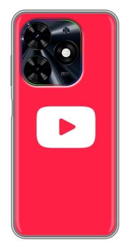 Чехол с печатью "YouTube Кнопка" для Tecno Spark Go 2024 (BG6)