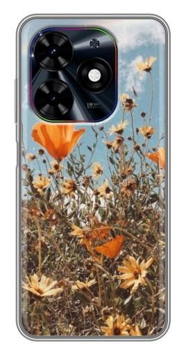 Силиконовый чехол с изображением "Желтые цветы" для Tecno Spark Go 2024 (BG6)
