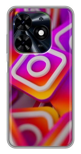 Силиконовый чехол с изображением "Значки Инстаграм" для Tecno Spark Go 2024 (BG6)