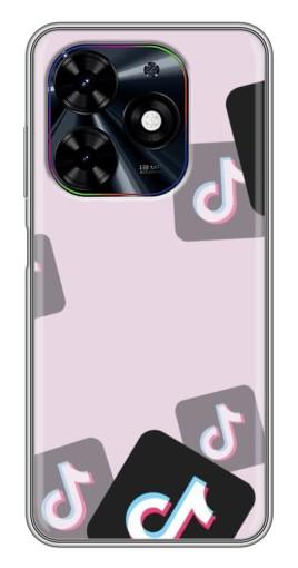 Чехол с картинкой "Значки ТикоТока" для Tecno Spark Go 2024 (BG6)