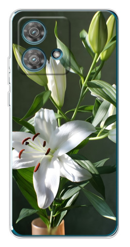 Чехол с принтом "Белые лилии" для Motorola Edge 40 Neo