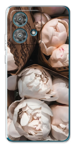 Чехол с картинкой "Букет пионов" для Motorola Edge 40 Neo